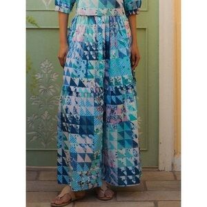 Amazing find! Brand new with tags Vibrant Patchwork Maxi Skirt in Blue